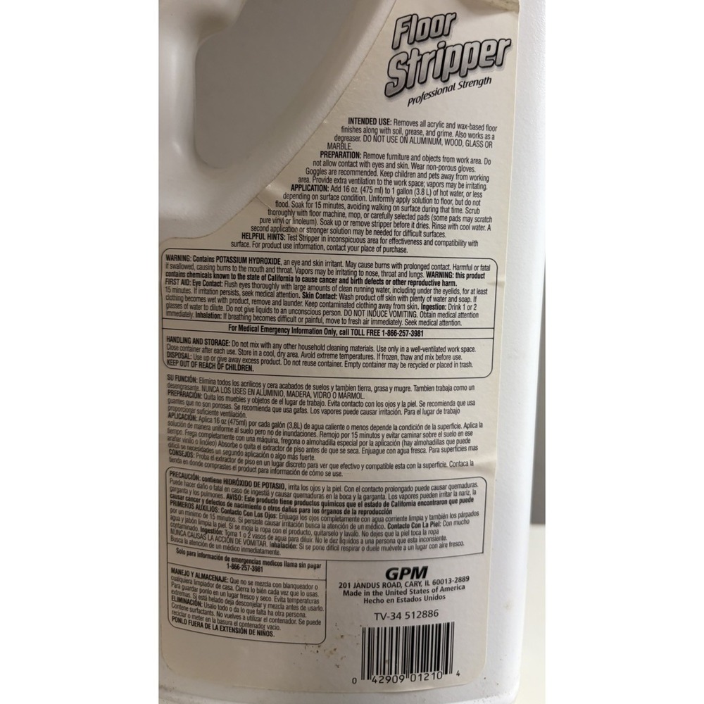 2X MAINTENANCE ONE Floor Stripper Professional Strength, 32 oz X 2 = 64 oz NEW - Picture 3 of 5
